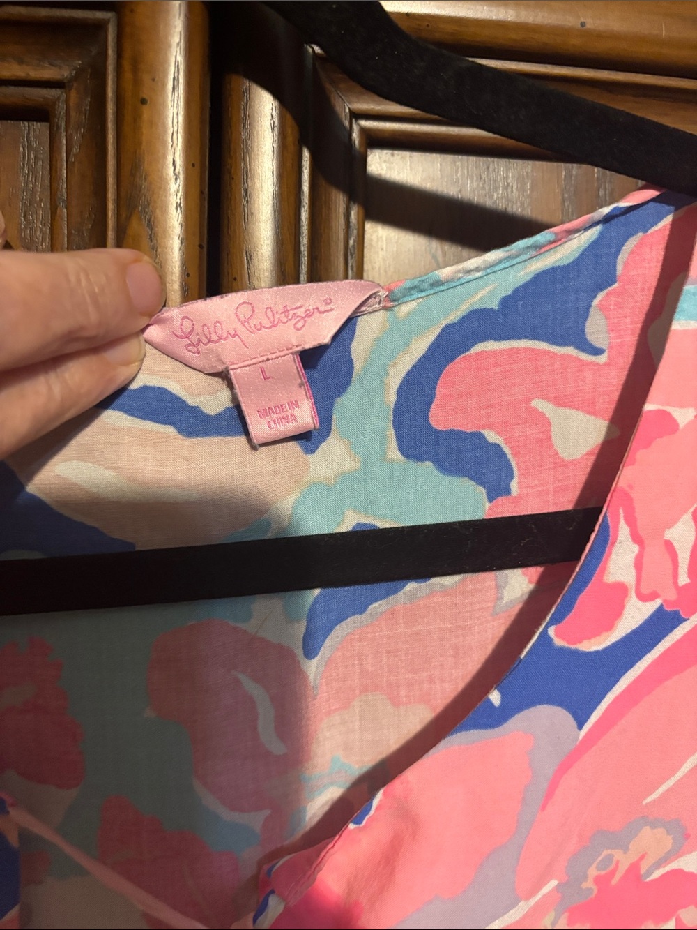 Lilly Pulitzer Pink Blue Floral Cold-Shoulder Tunic - Picture 2 of 7